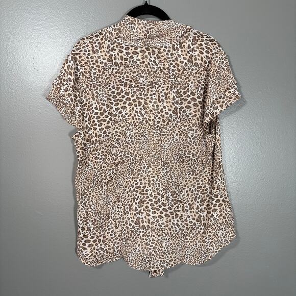 Quintessential Women's Leopard Print Semi-Sheer Retro Top - Large - Secretary - Picture 7 of 7